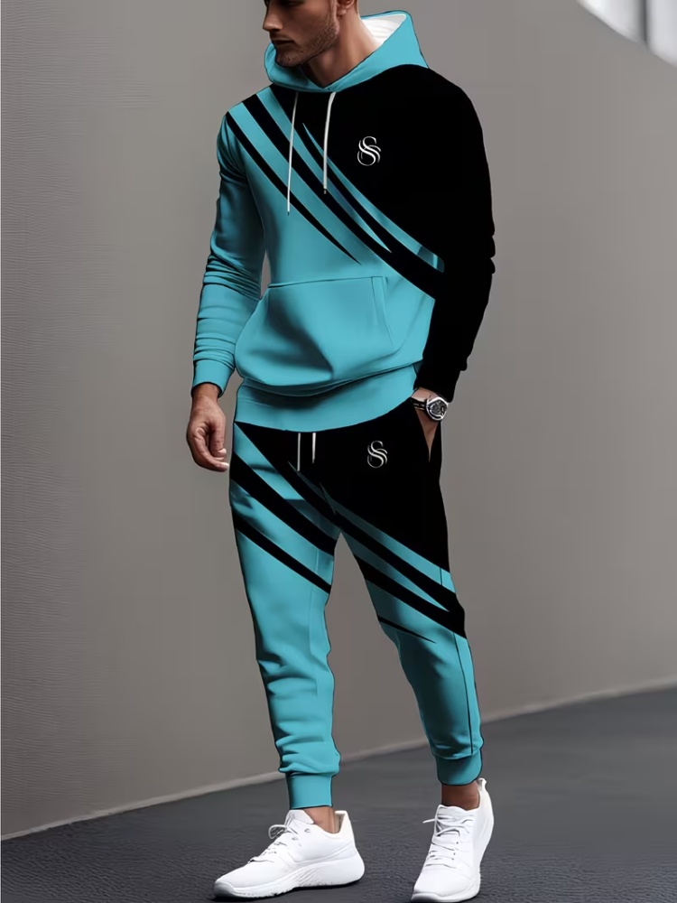Outdoor Sports Outfit - Men 2 Piece Tracksuit Fashion Outwear