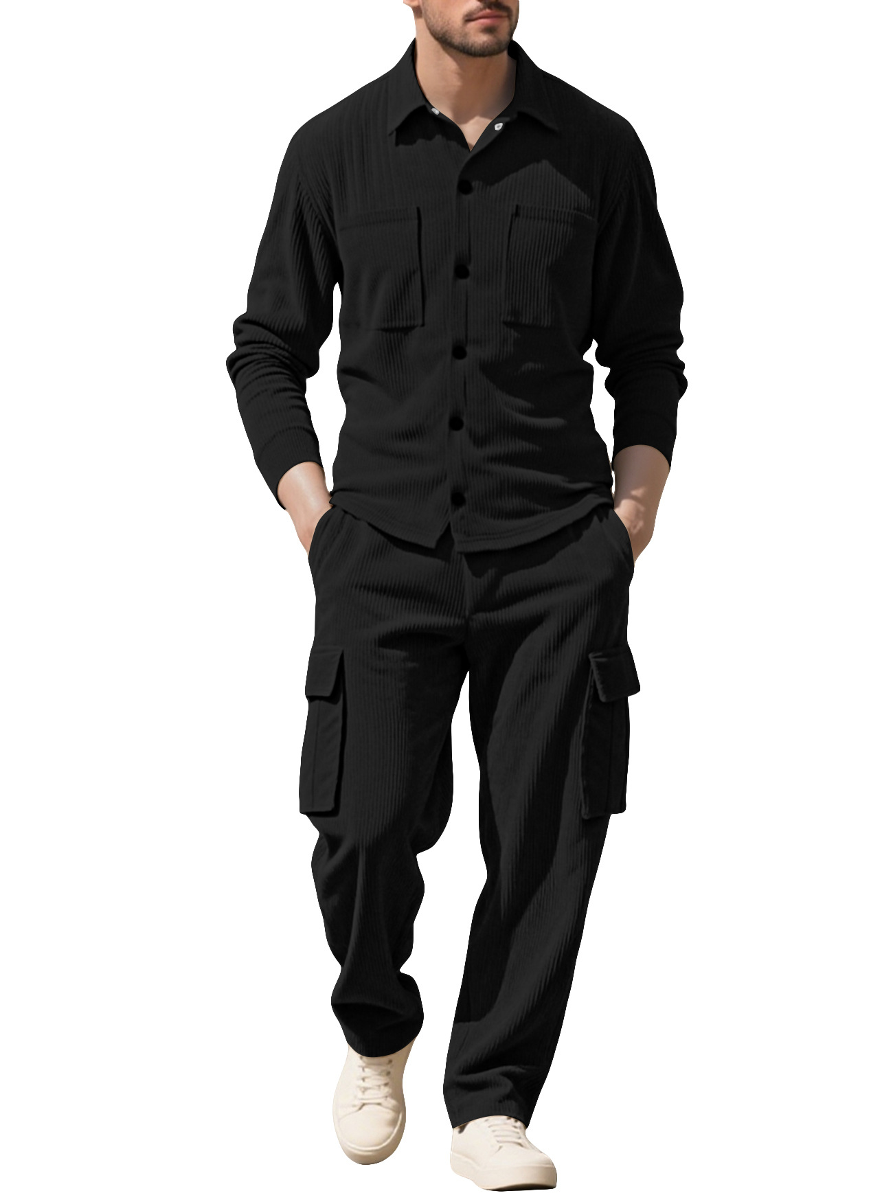 Men's Tracksuit Corduroy Workw - đánh giá và giá Outdoor Sports Outfit