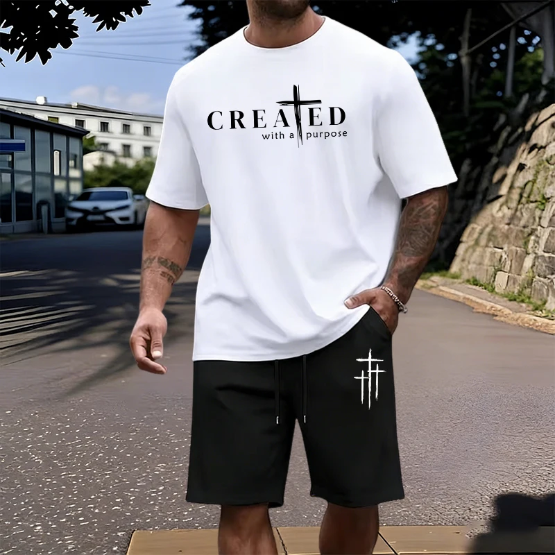 Men's Set 100% Cotton T-shirt  - đánh giá và giá Outdoor Sports Outfit