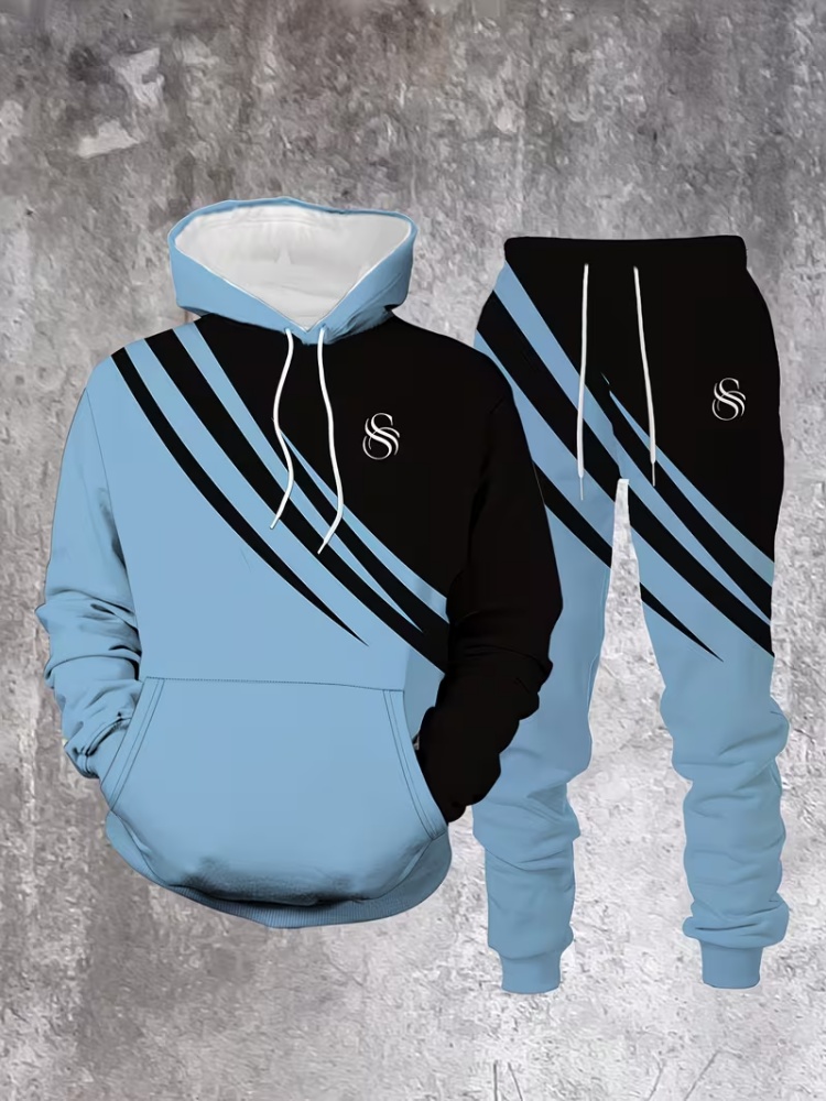 Men 2 Piece Tracksuit Fashion  - đánh giá và giá Outdoor Sports Outfit