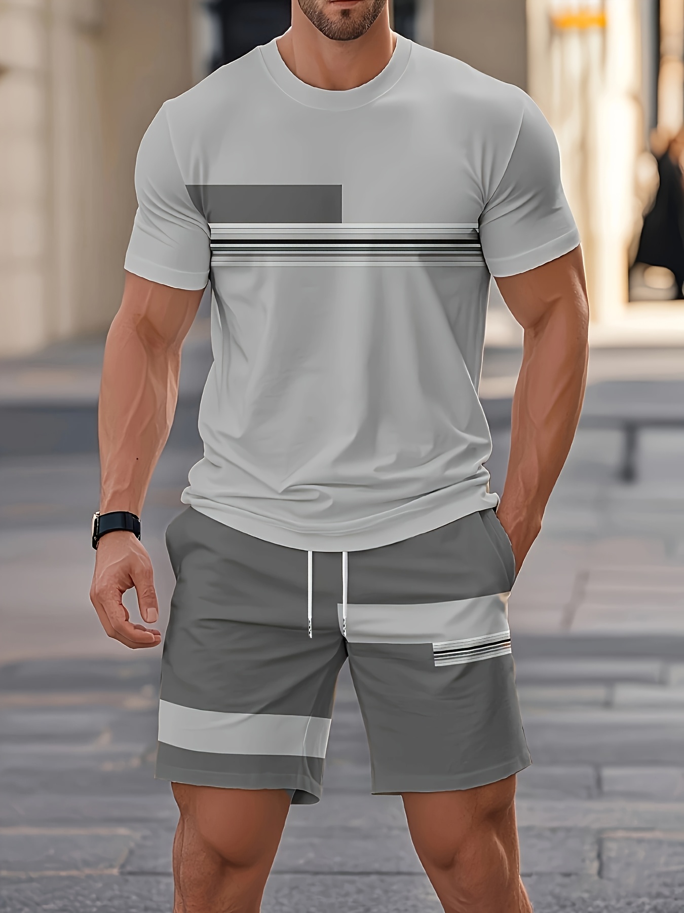 Summer Men's Sets Casual O-nec - đánh giá và giá Outdoor Sports Outfit